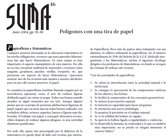 Pl&iacute;gonos en una tira de papel