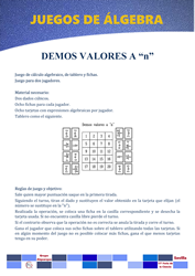Demos valores a  N
