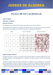 Puzzle de ecuaciones