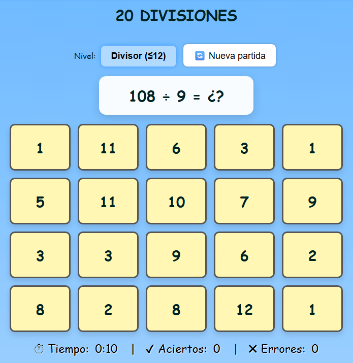Divisiones ~ resultado