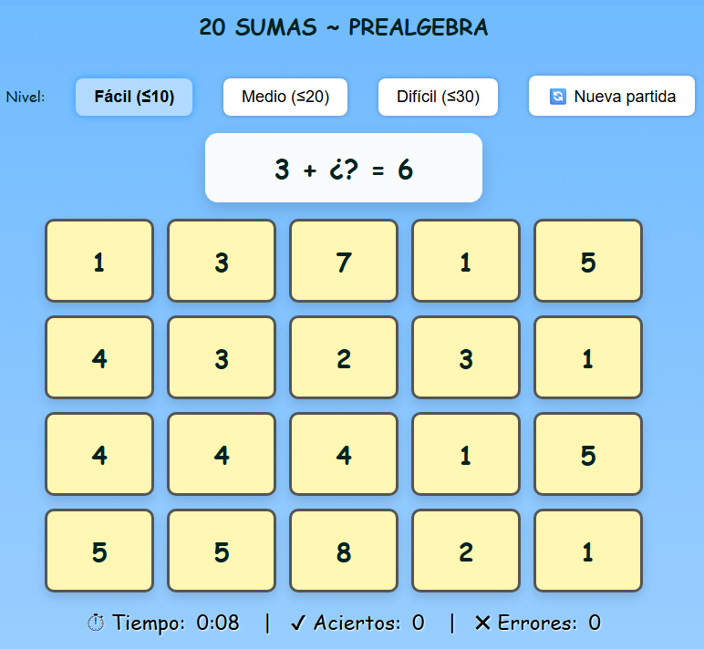 Suma ~ preálgebra
