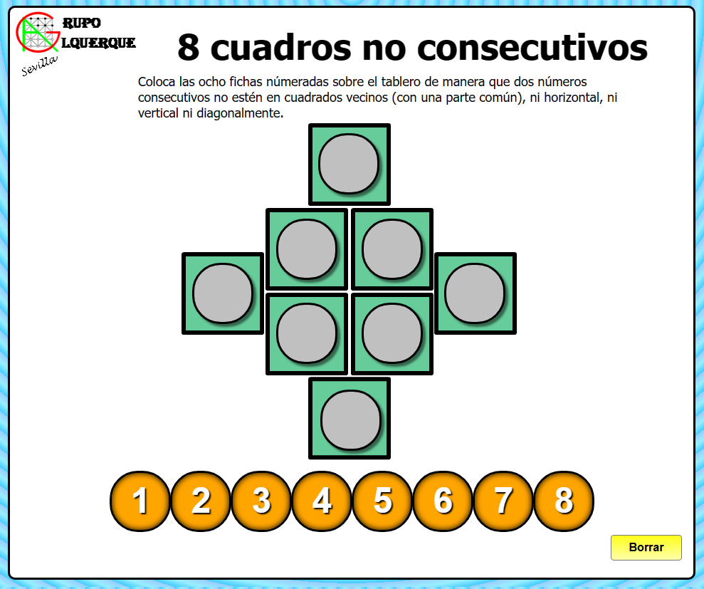 8 cuadros no consecutivos