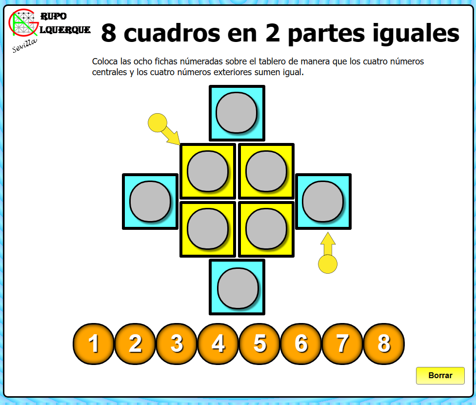 8 cuadros en dos partes iguales