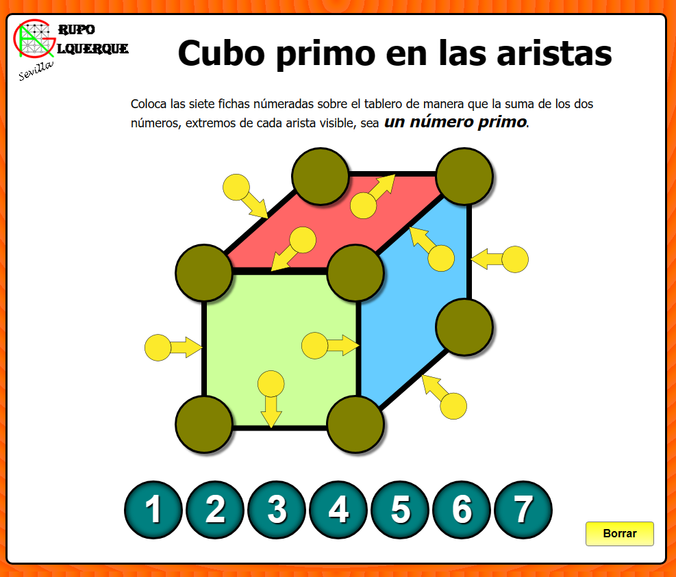 Cubo primo en las aristas